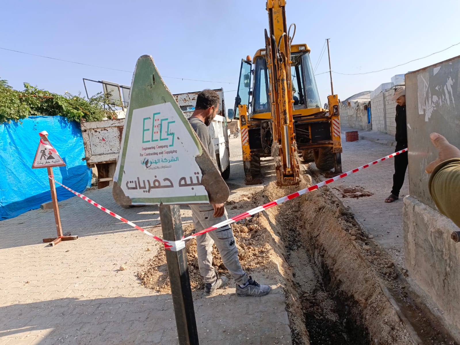 مشروع إنشاء شبكة مياه في مخيم الريان